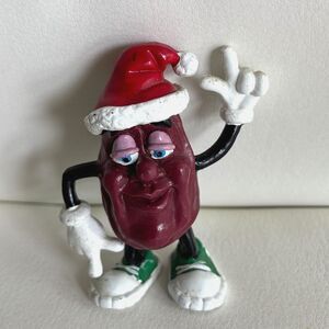 1988 California Raisins Christmas Santa Hat Figure PVC Applause Vintage Figurine
